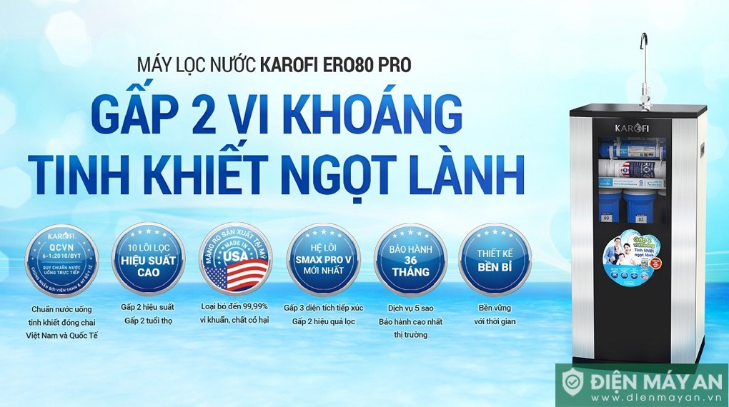 Máy lọc nước RO Karofi ERO80 PRO 10 lõi